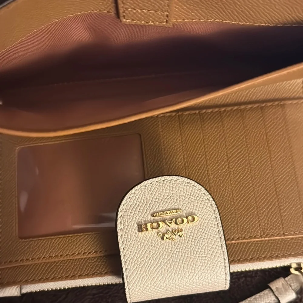 Coach Gold and Cream Wristlet - Picture 5 of 10